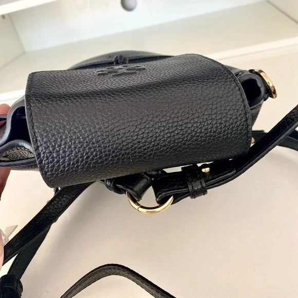 🏅🌈NEW🌈Tory Burch Thea Mini bucket backpack/shoulder bag/black/leather - Picture 7 of 14